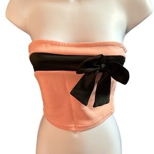 Peach and Black Kids One Piece